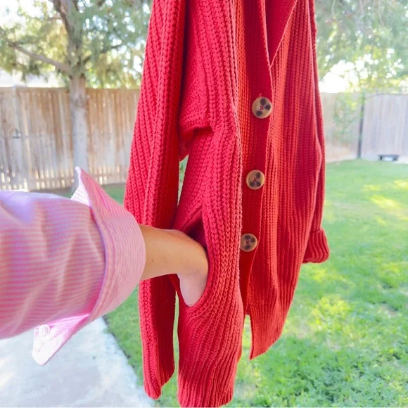 Free People Women's Red and Orange CoatBrand newFree People.Size S.